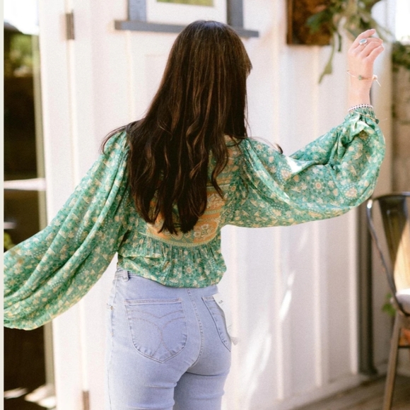 🔥LAST 1🔥NWT SPELL MADAME PEACOCK BLOUSE - Picture 2 of 9